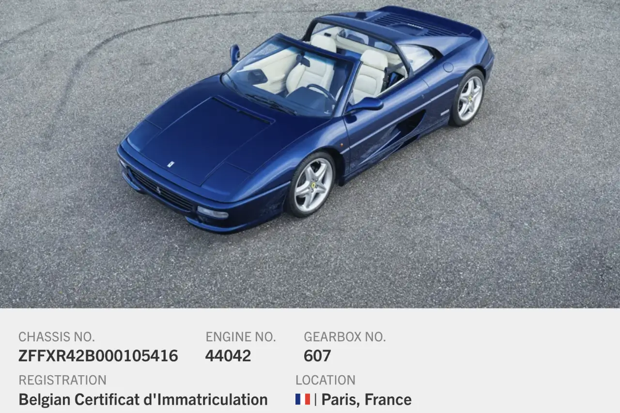 Original Schumacher Ferrari 355 GTS Versteigerung